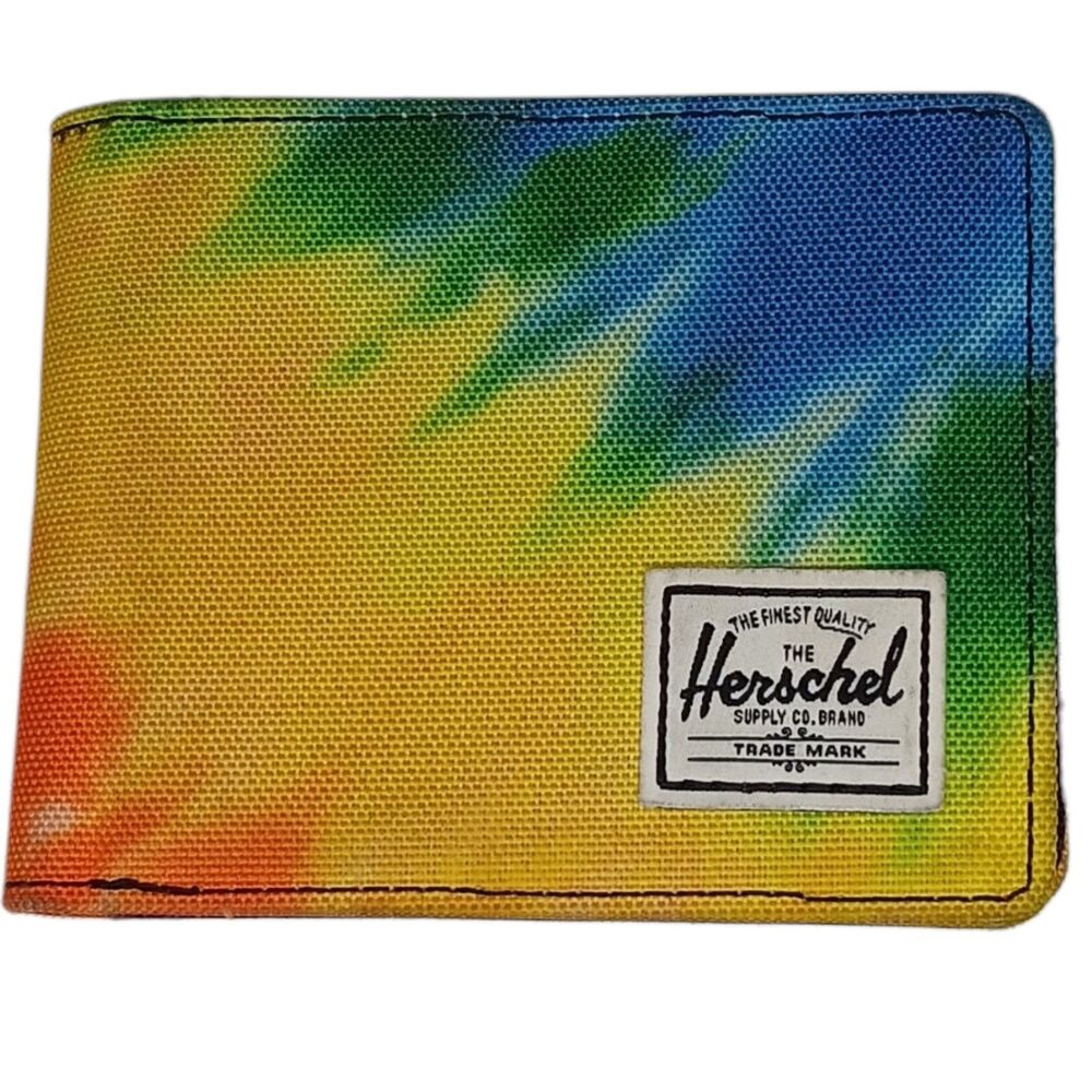 Herschel Supply Company Roy Bifold RFID Wallet Tie Dye Yellow Blue Orange